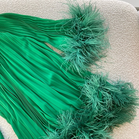 PatBO pleated feather trim mini dress - Picture 2 of 3